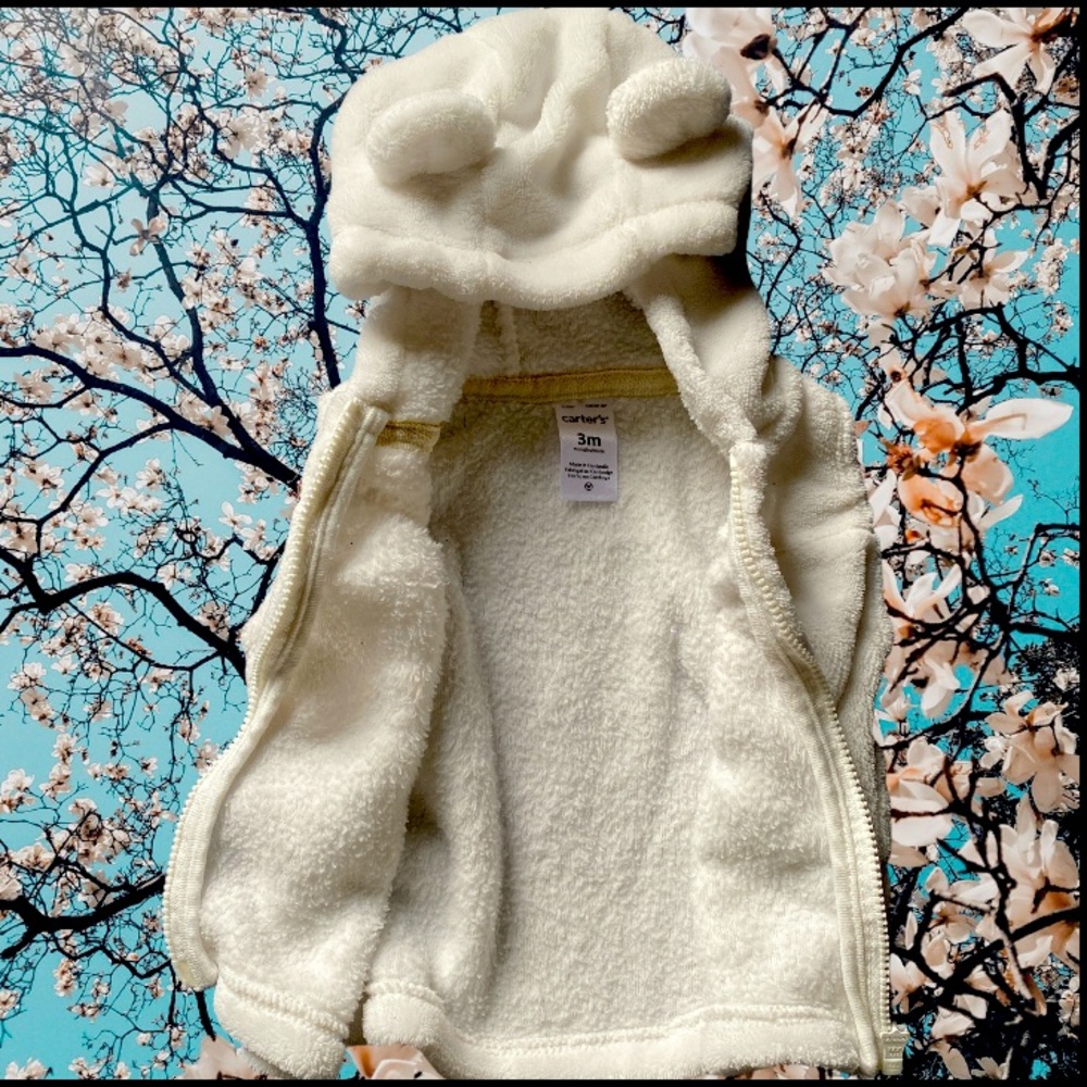 White CARTER’s Sleeve-less Hoodie